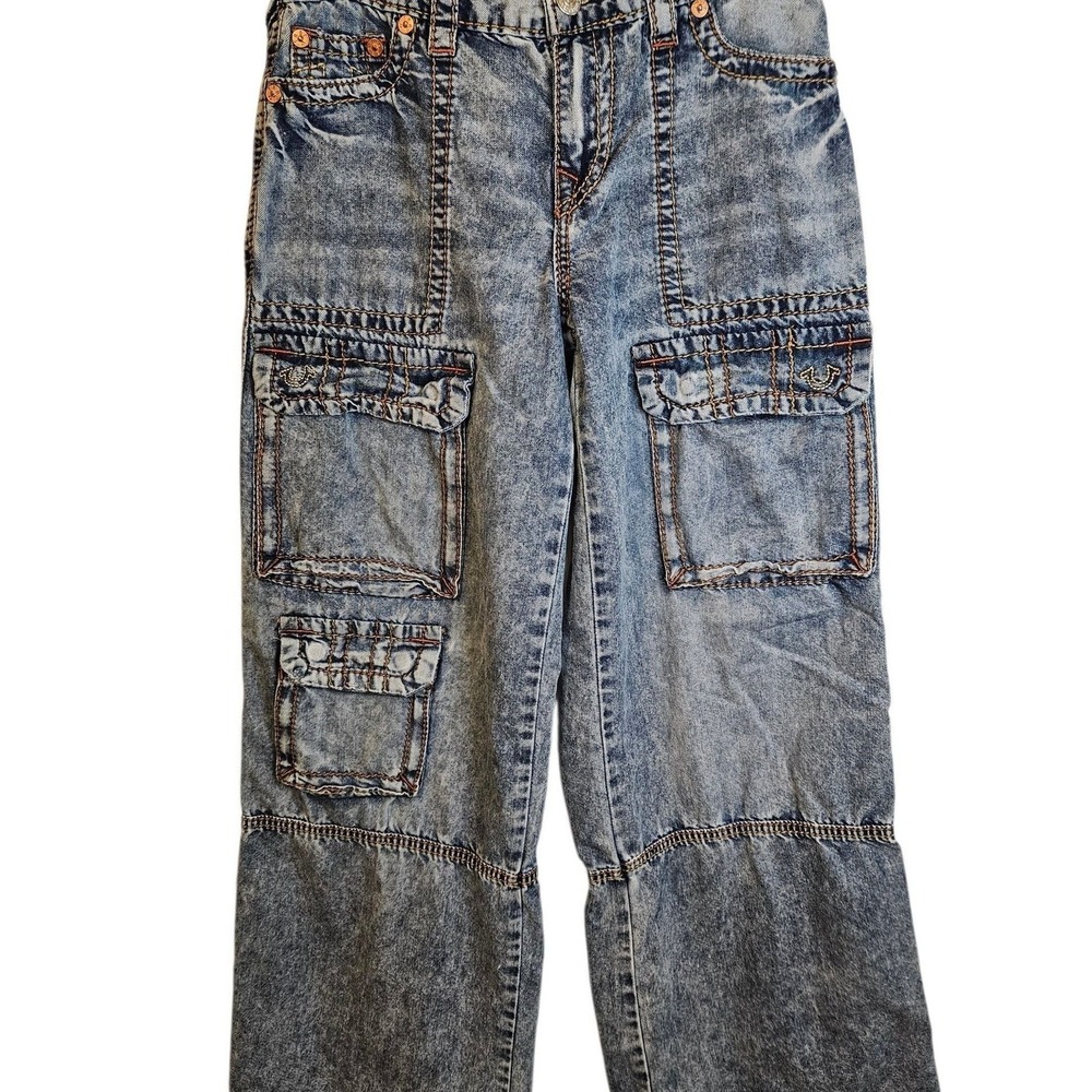 True Religion Jessie Super Baggy Seven Seas Cargo Jeans Size 26